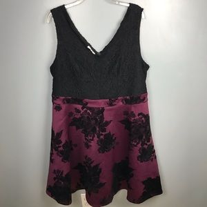 Maurices Black Lace Velvet Sleeveless Dress